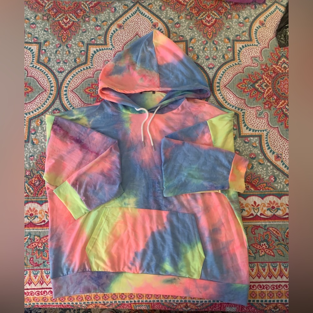 SHEIN Neon Tye-Die Hoodie size 4x NWOT